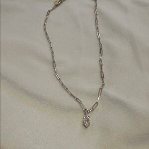 Melinda Maria “Samantha teardrop” Elegant Silver Necklace with Crystal Pendant